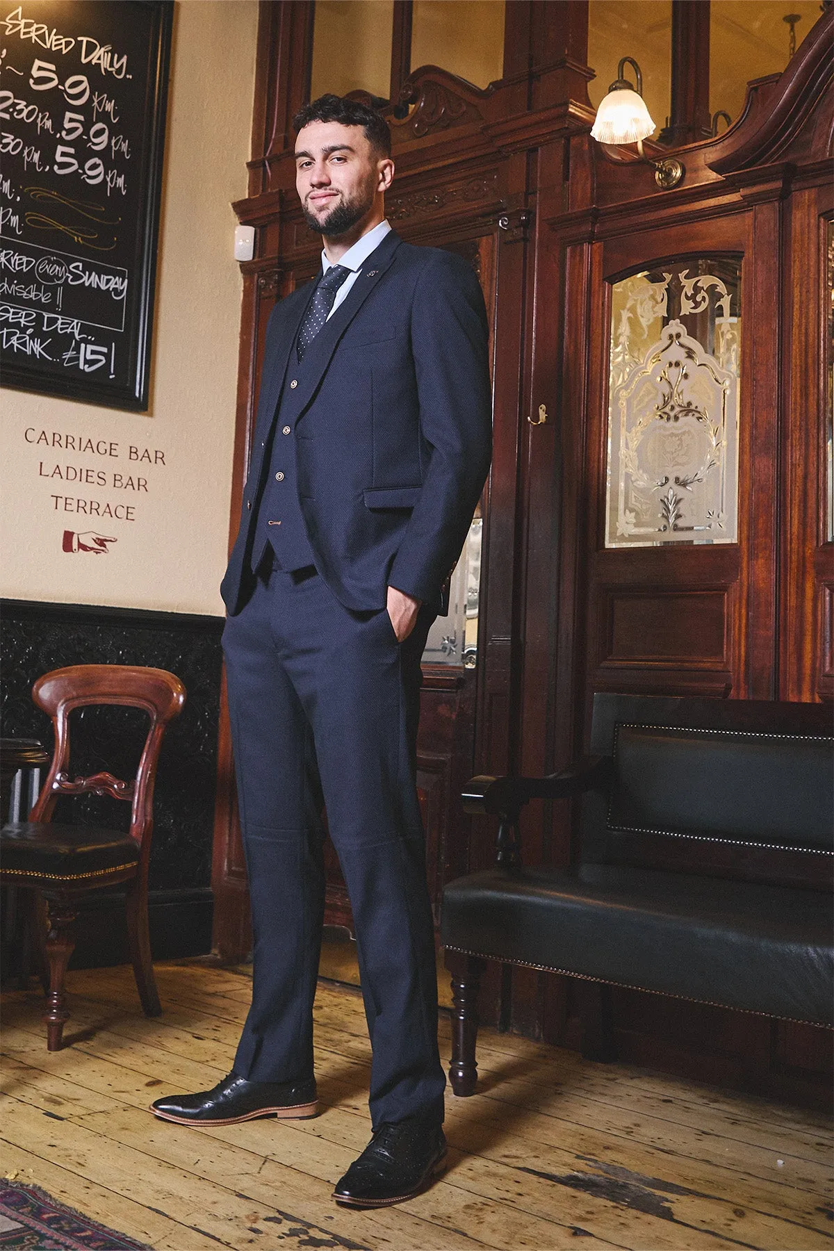 The WHU Collection - MAX Navy Three Piece Suit As Worn By Max Kilman sold by Marc Darcy