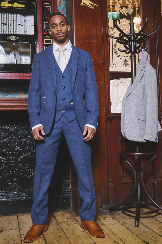 The WHU Collection - DION Blue Tweed Check Suit As Worn By Crysencio Summerville sold by Marc Darcy