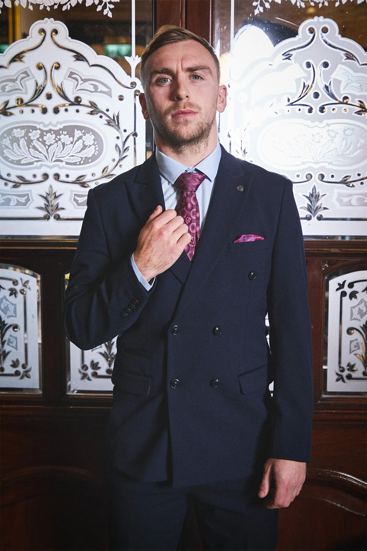 The WHU Collection - BROMLEY Navy Double Breasted Suit As Worn By Jarrod Bowen sold by Marc Darcy