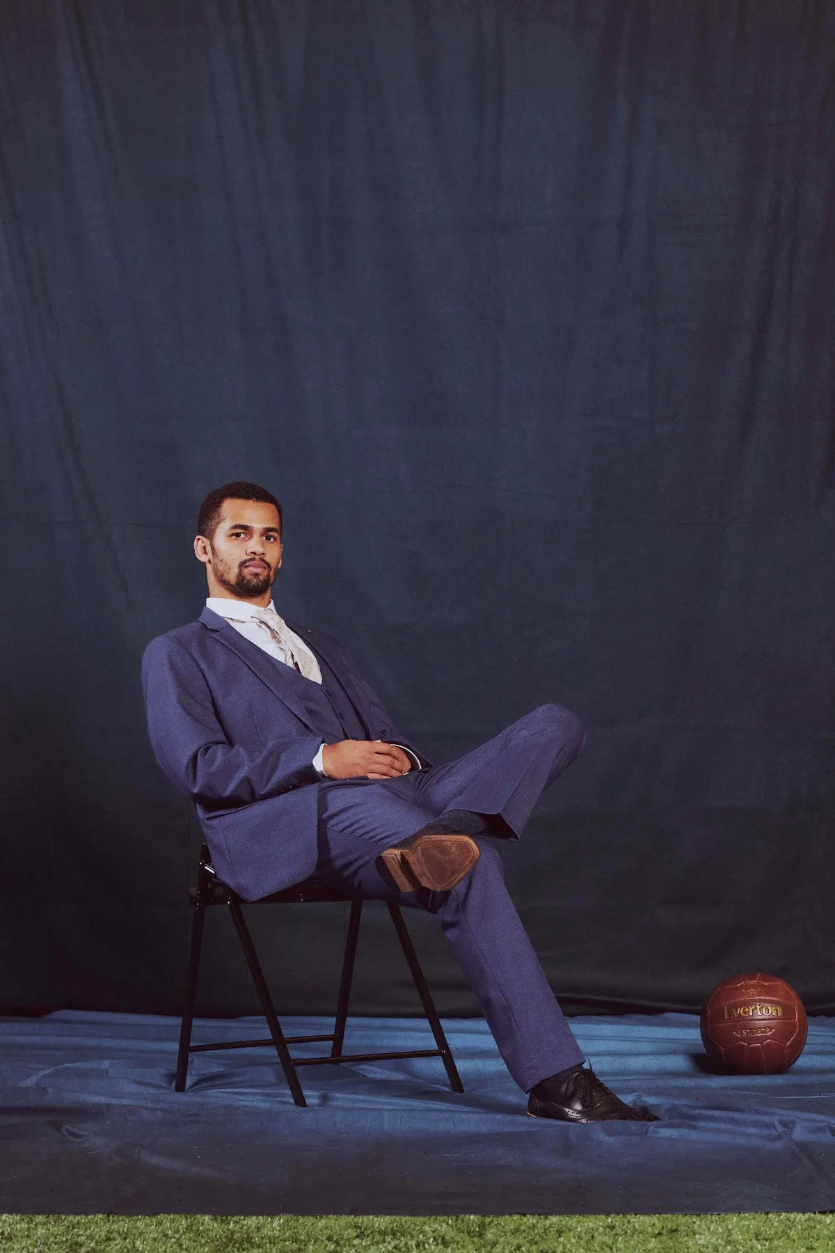 The Everton Collection | Iliman Ndiaye In ASHLEY Navy Blue Three Piece Suit sold by Marc Darcy