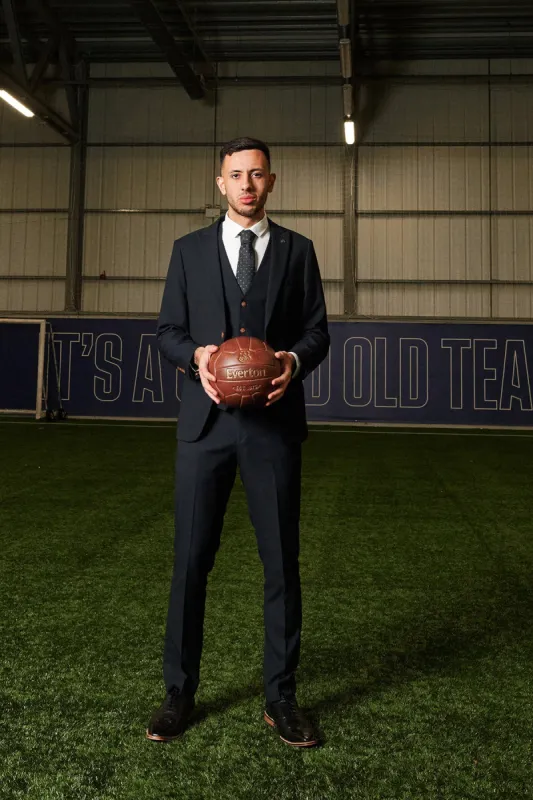 The Everton Collection | Dwight McNeil In Max Navy Suit sold by Marc Darcy