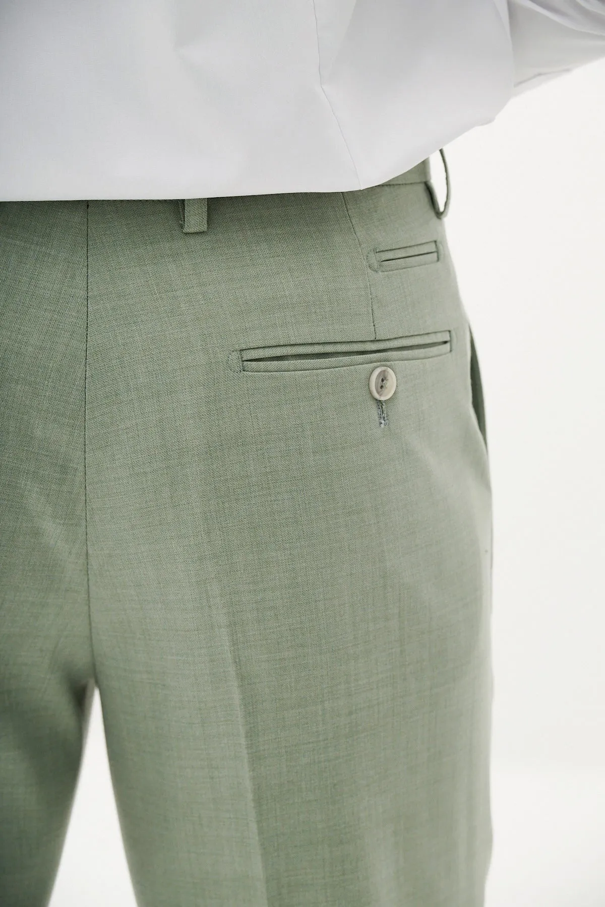 FINLEY - Moss Green Tailored Trousers sold by Marc Darcy product image thumbnail 3