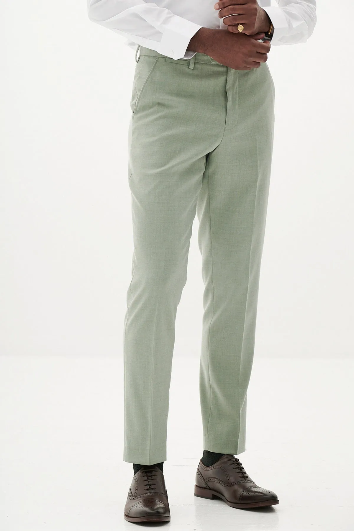 FINLEY - Moss Green Tailored Trousers sold by Marc Darcy