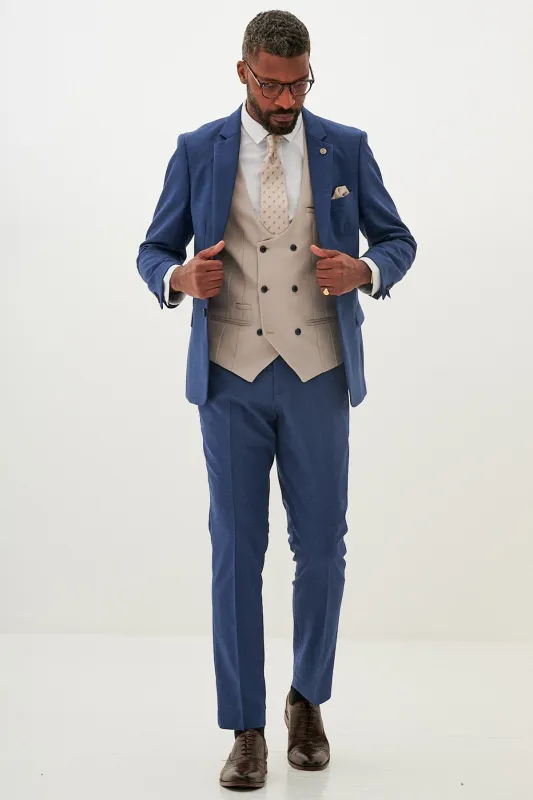 ASHLEY - Navy Blue Suit With Kelvin Stone Waistcoat sold by Marc Darcy