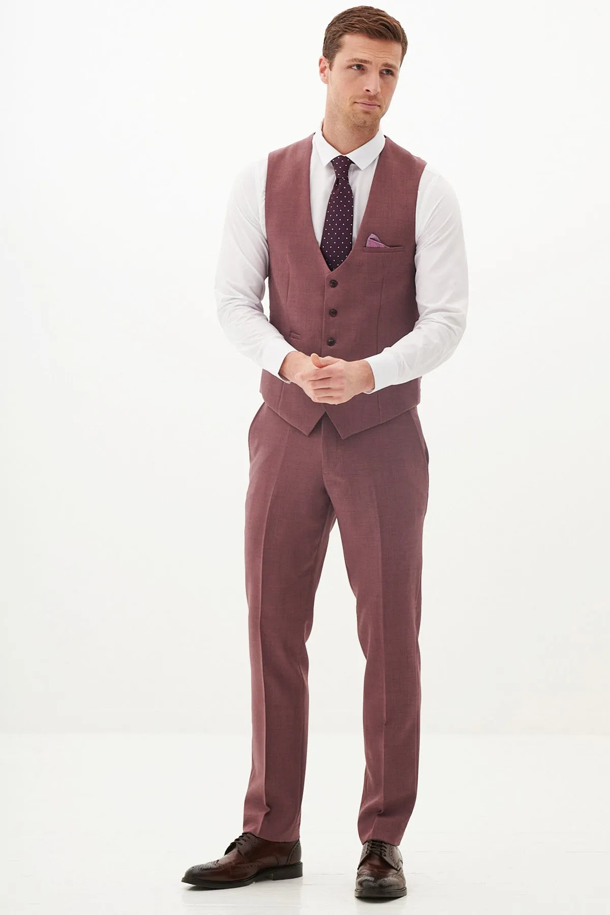 MONTY - Mauve Single Breasted Waistcoat sold by Marc Darcy product image thumbnail 4