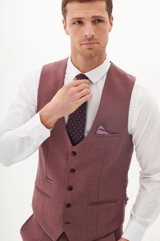 MONTY - Mauve Single Breasted Waistcoat sold by Marc Darcy
