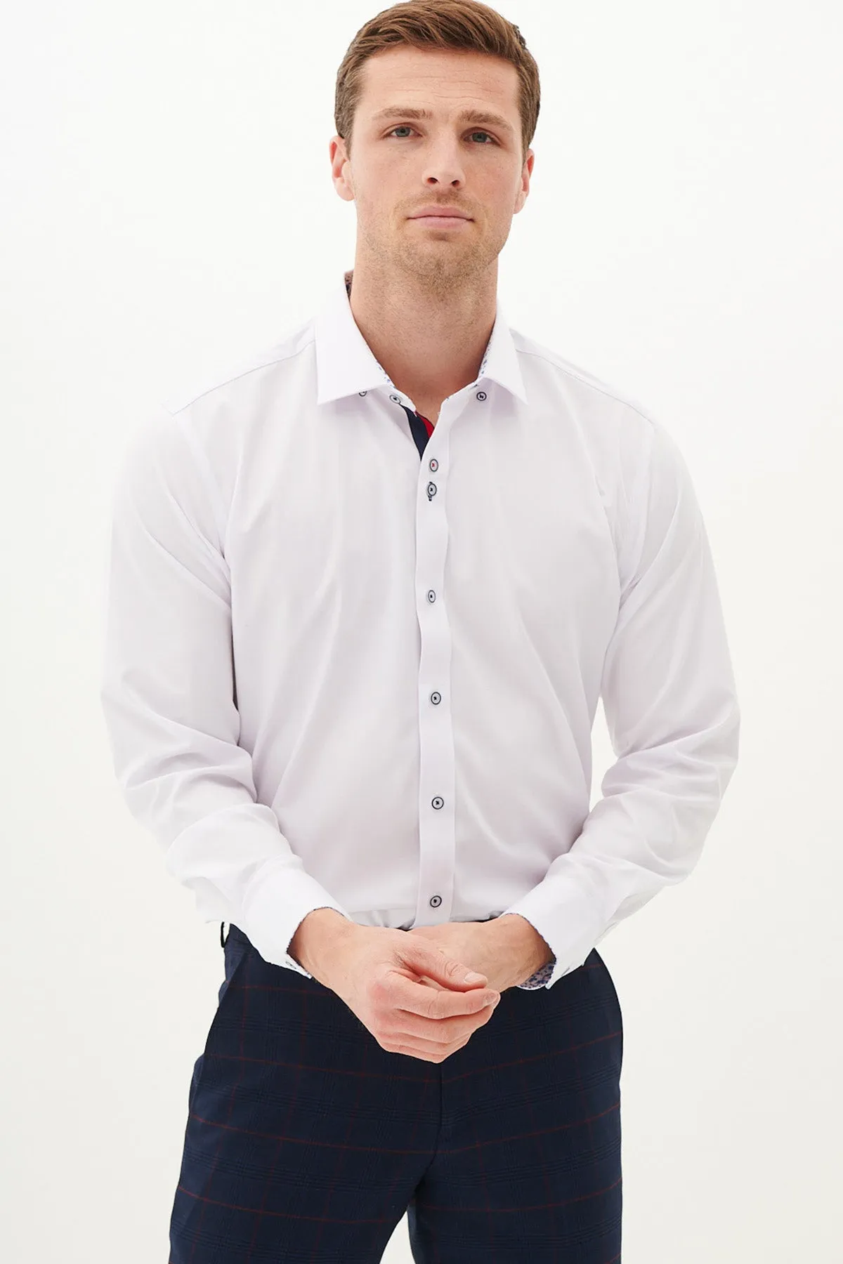 LUKE - White Long Sleeve Shirt sold by Marc Darcy