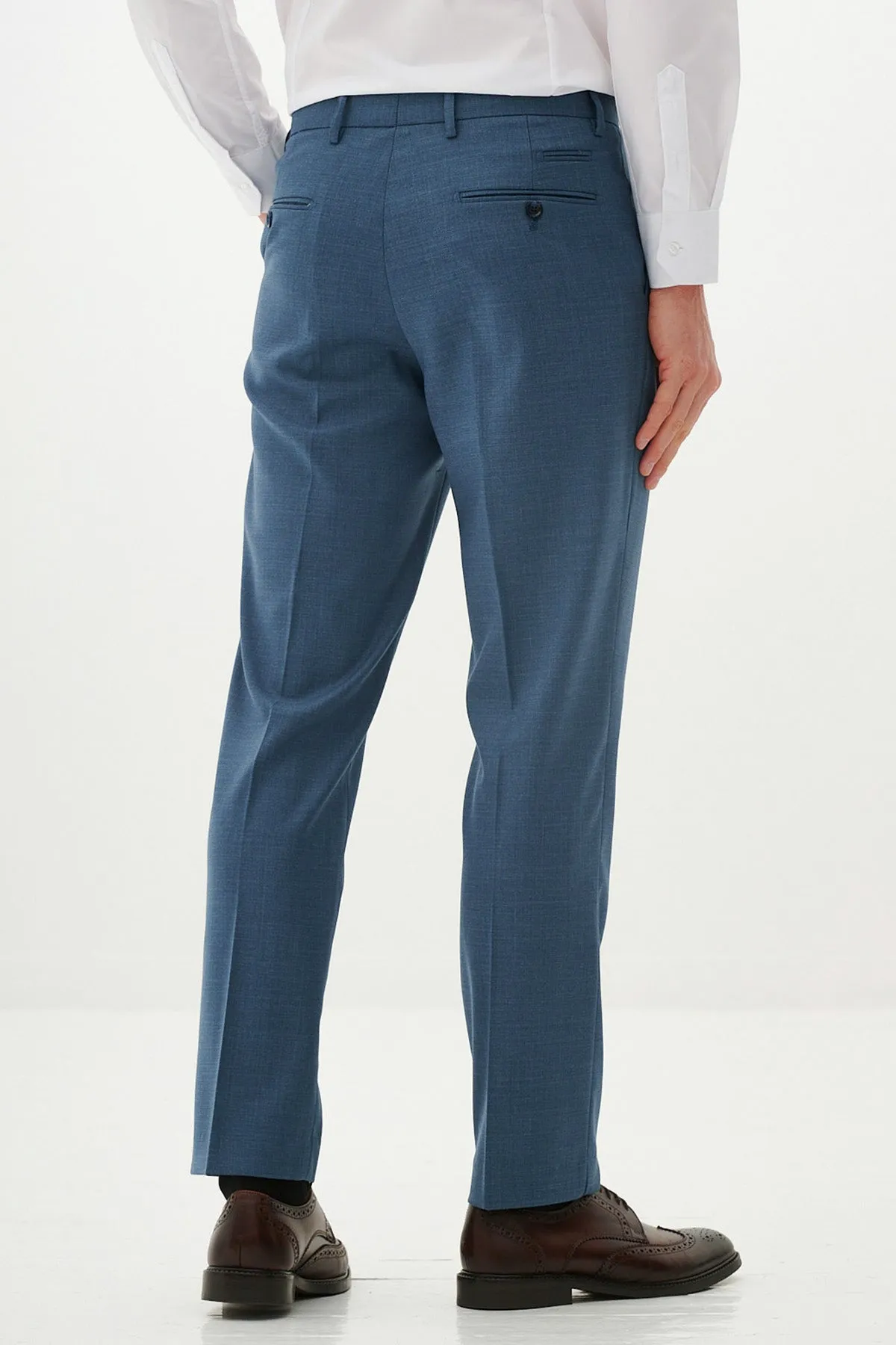 FINLEY - Teal Blue Tailored Trousers sold by Marc Darcy product image thumbnail 2