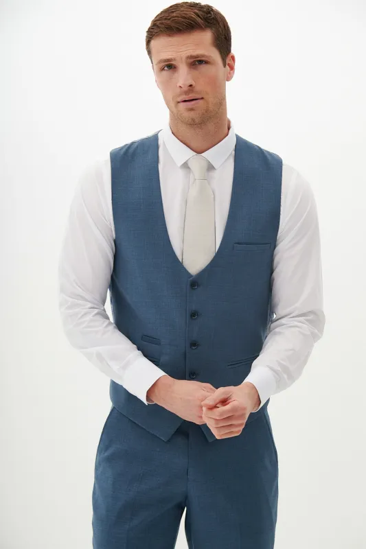 FINLEY - Teal Blue Single Breasted Waistcoat sold by Marc Darcy