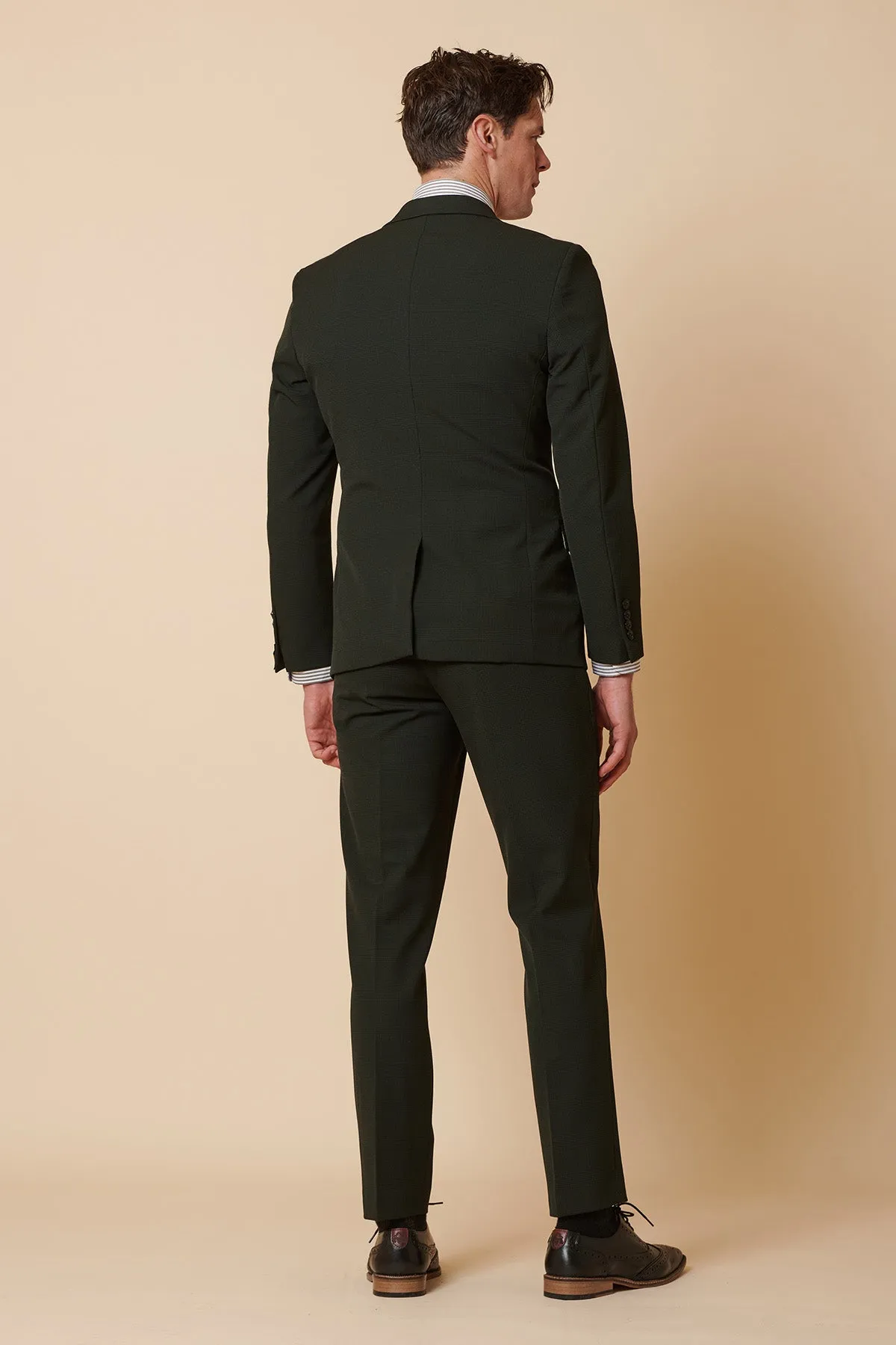 Manchester City Defender Manuel Akanji In BROMLEY Olive Double Breasted Suit sold by Marc Darcy product image thumbnail 4