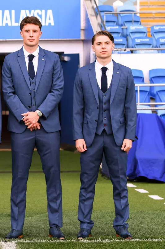 Official Cardiff City F.C. Club Suit | ASHLEY Navy Blue Three Piece Suit sold by Marc Darcy