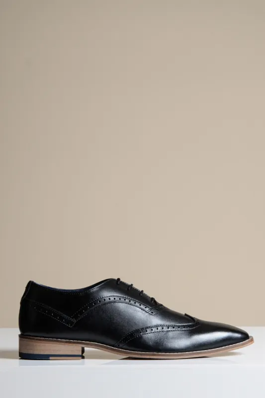 DAWSON - Black Wingtip Oxford Brogue Shoe sold by Marc Darcy
