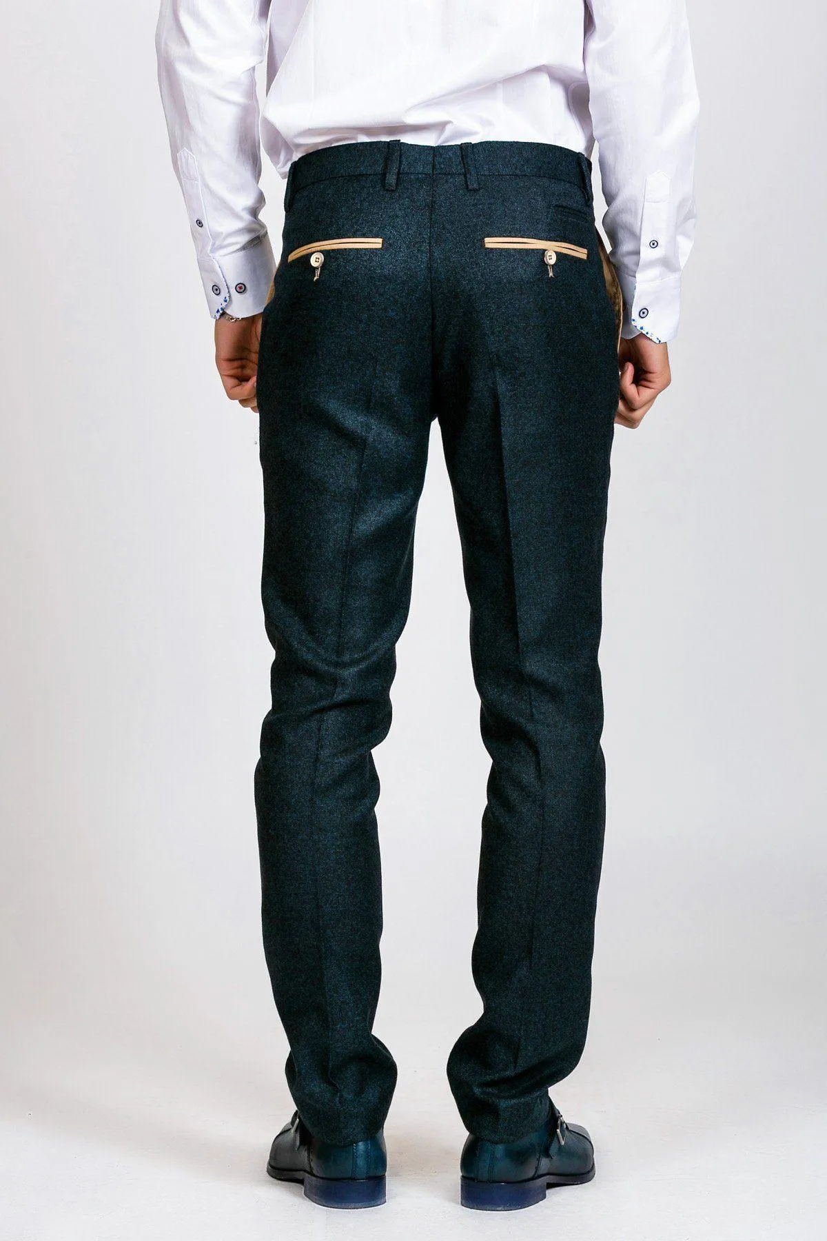 GLEN - Navy Tweed Trousers sold by Marc Darcy product image thumbnail 2