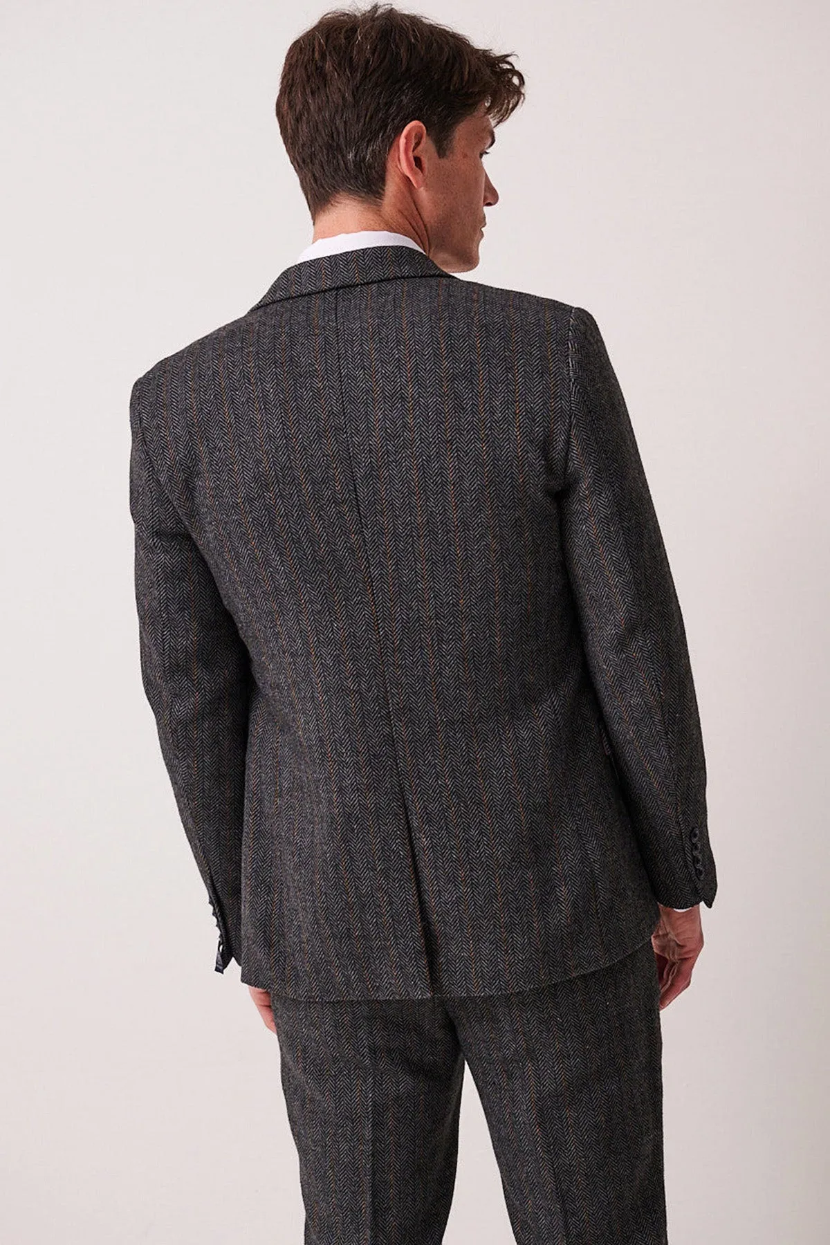 DOMINIC - Blue Grey Tweed Blazer sold by Marc Darcy product image thumbnail 3