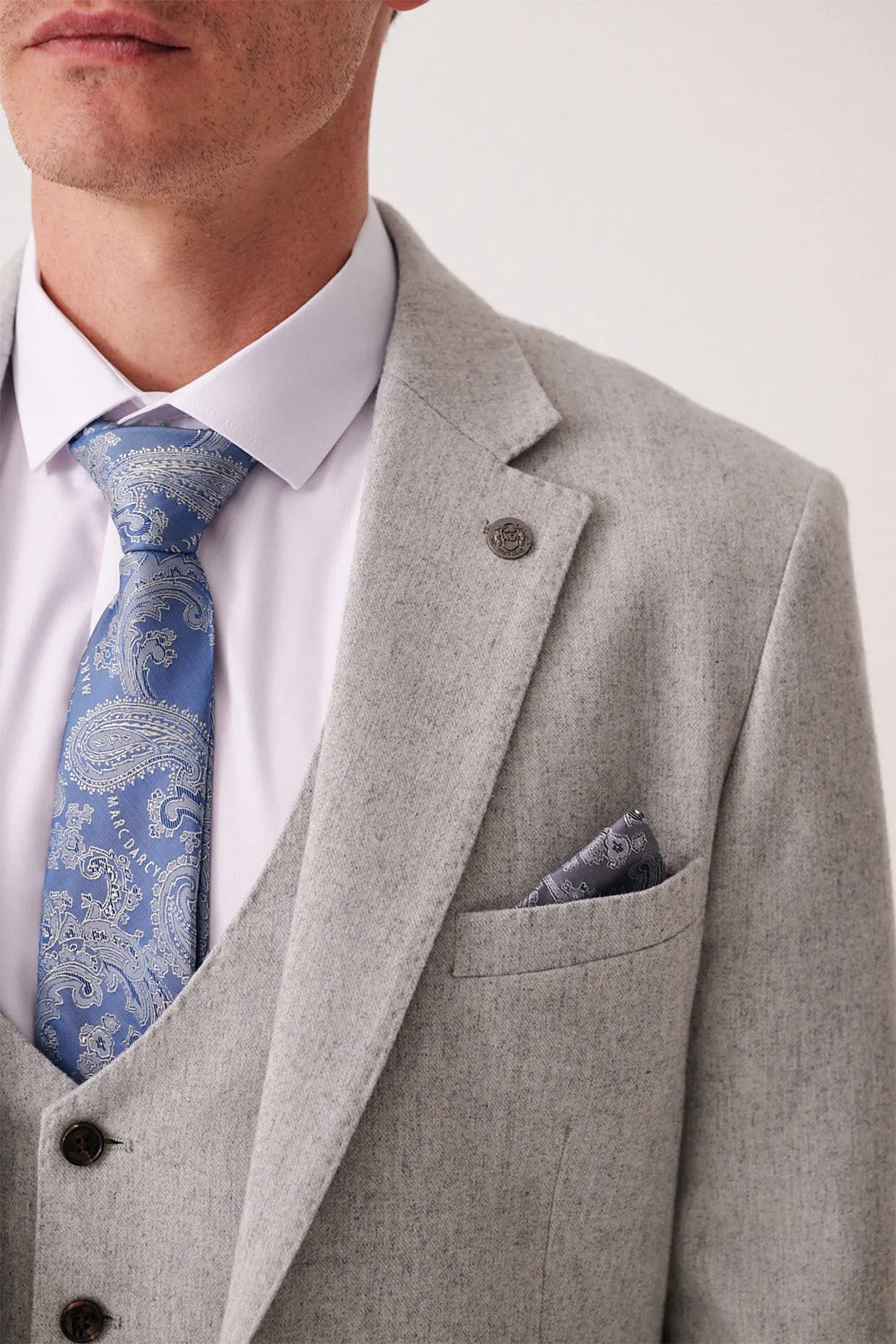 ARCHIE - Silver Tweed Three Piece Suit sold by Marc Darcy product image thumbnail 4