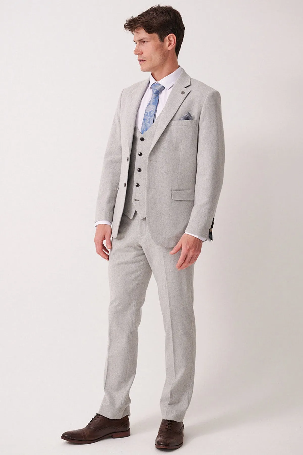 ARCHIE - Silver Tweed Three Piece Suit sold by Marc Darcy