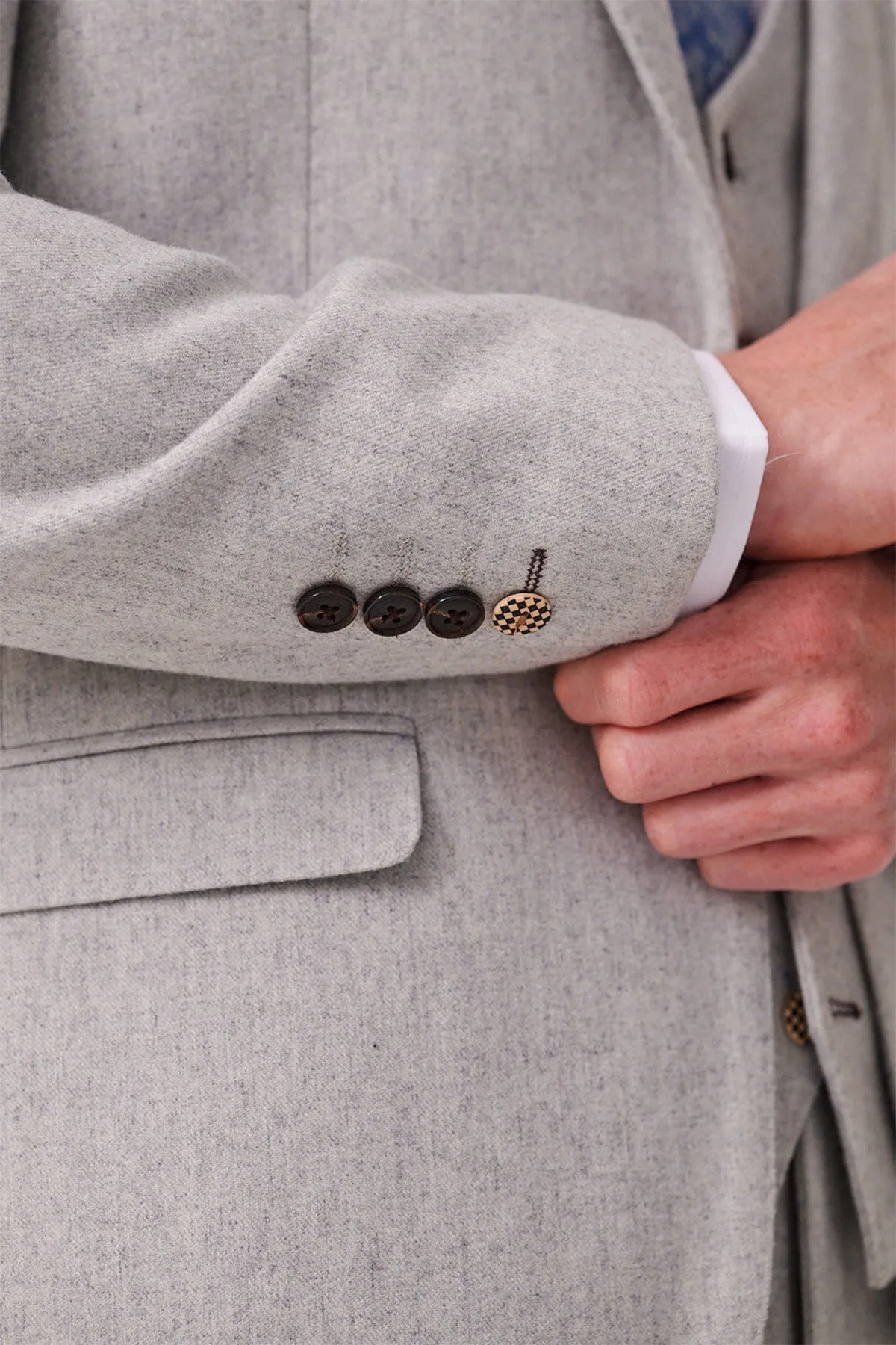 ARCHIE - Silver Tweed Three Piece Suit sold by Marc Darcy product image thumbnail 5