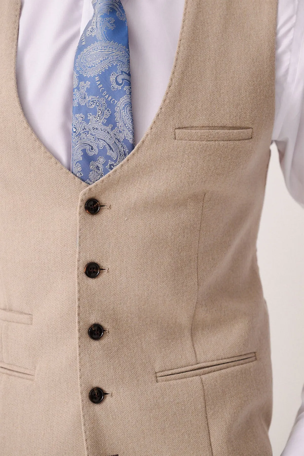 ARCHIE - Stone Tweed Waistcoat sold by Marc Darcy product image thumbnail 2