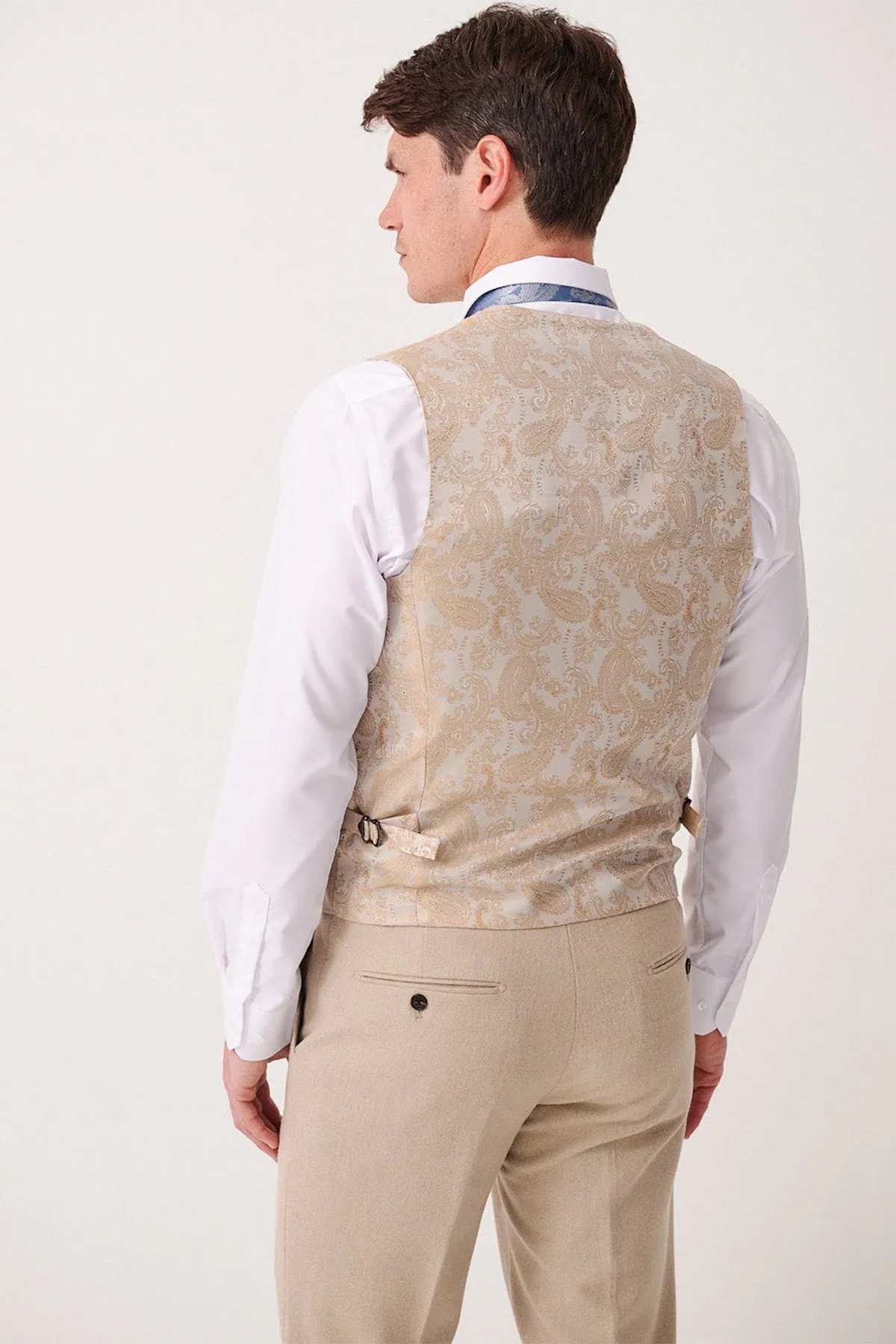 ARCHIE - Stone Tweed Waistcoat sold by Marc Darcy product image thumbnail 5