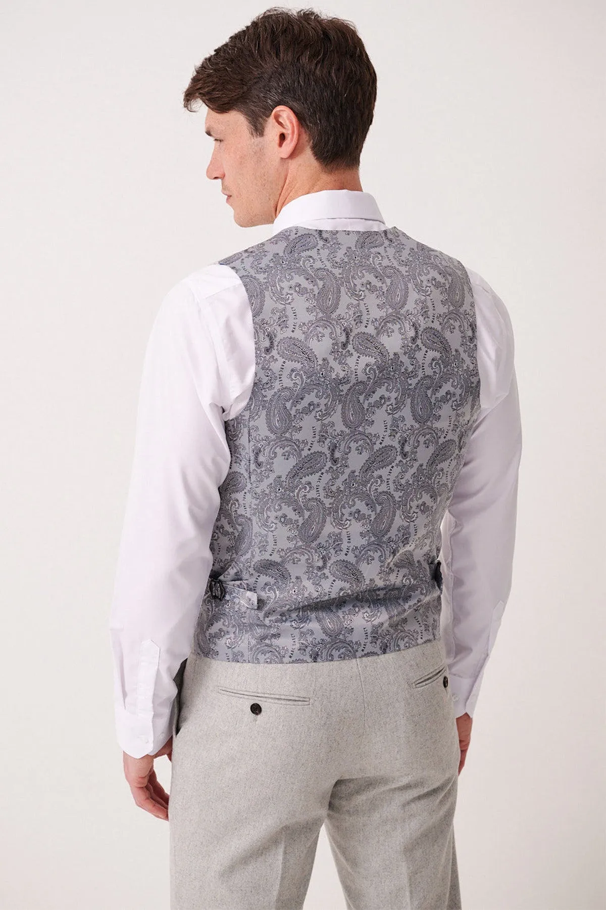 ARCHIE - Silver Tweed Waistcoat sold by Marc Darcy product image thumbnail 5