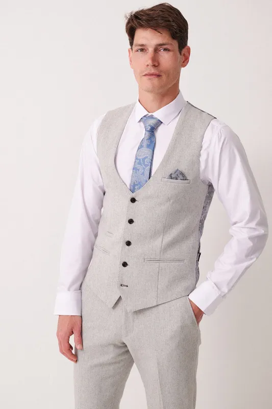 ARCHIE - Silver Tweed Waistcoat made by Marc Darcy