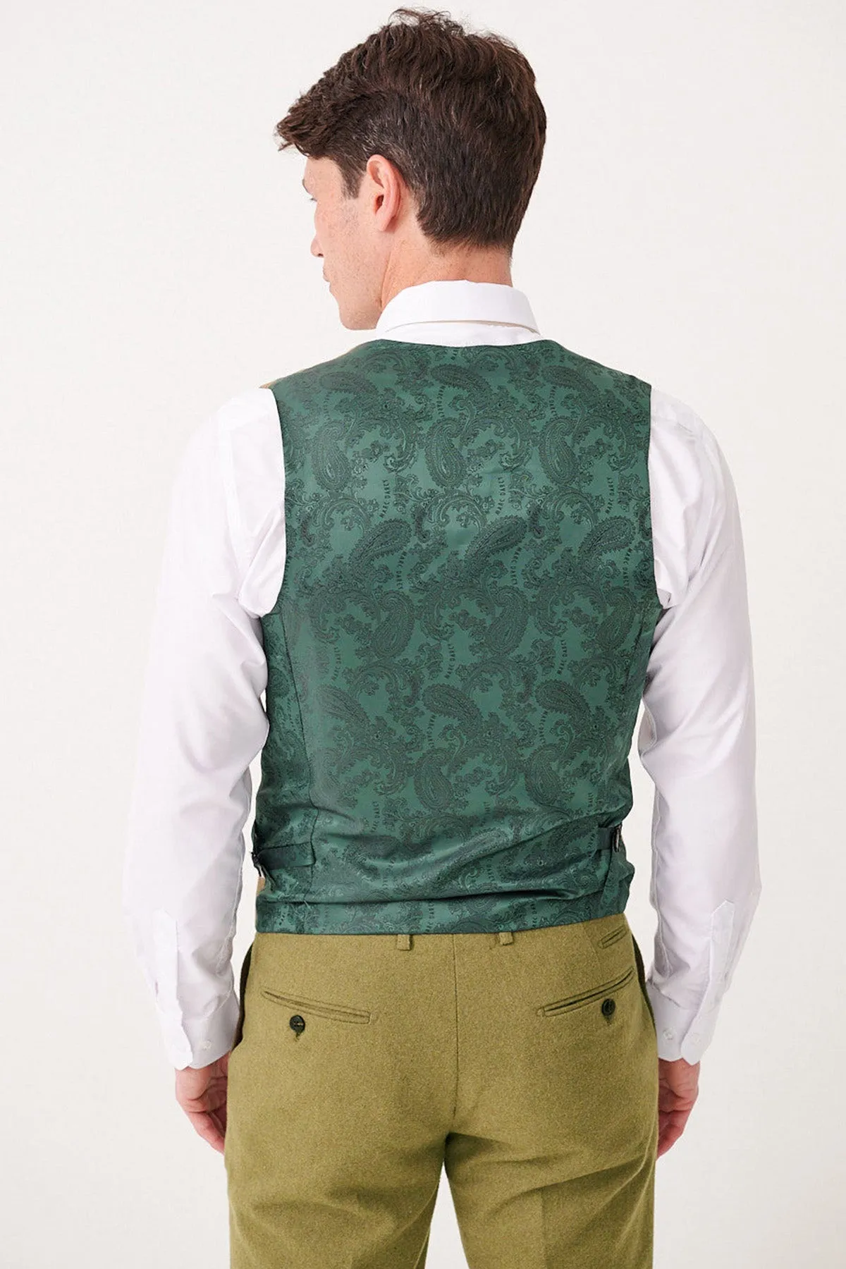 ARCHIE - Moss Tweed Waistcoat sold by Marc Darcy product image thumbnail 4