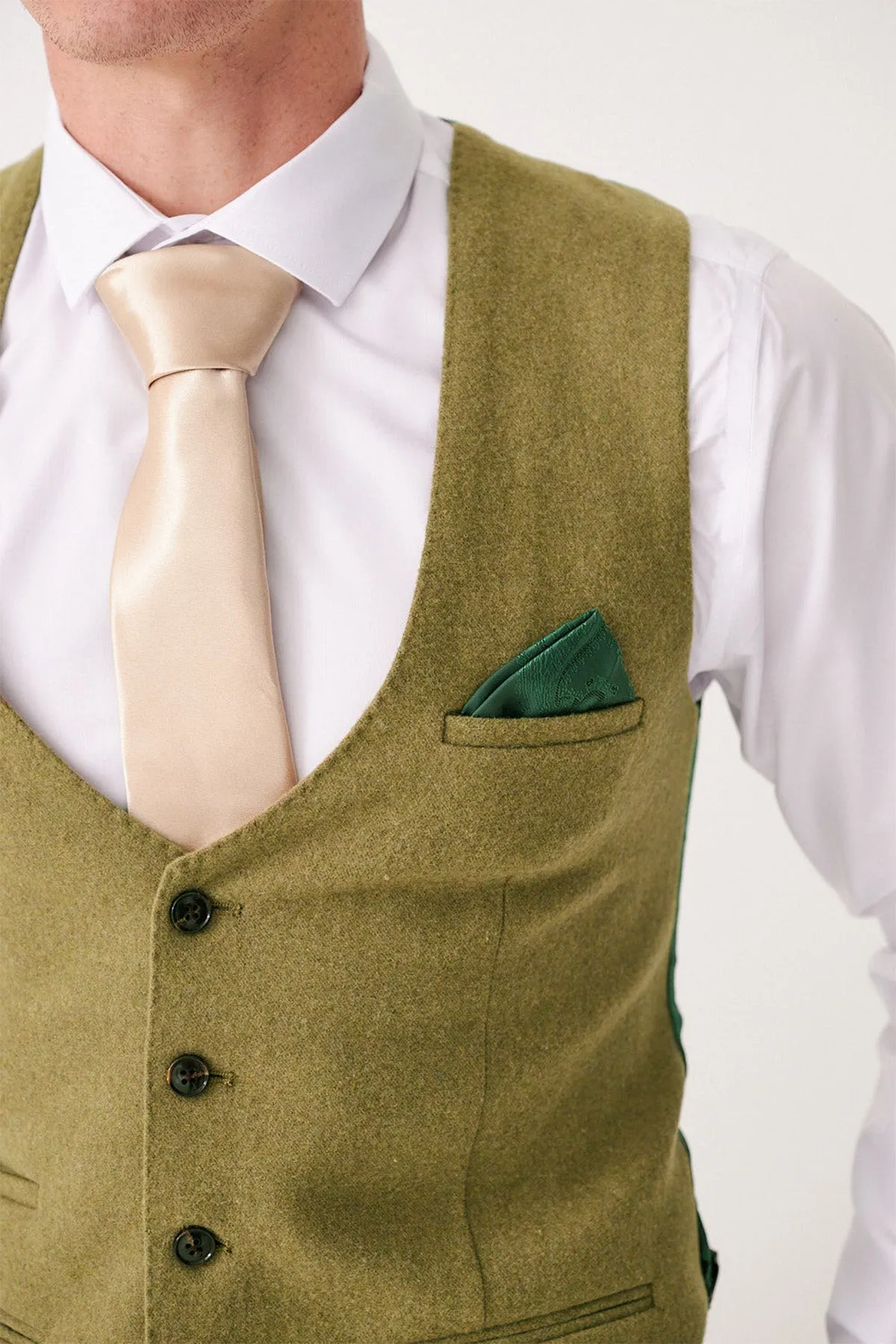 ARCHIE - Moss Tweed Waistcoat sold by Marc Darcy product image thumbnail 2