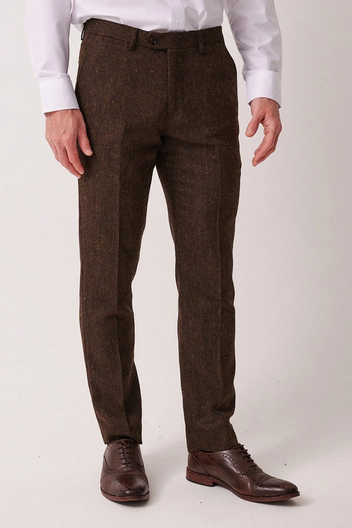 DEAN - Brown Tweed Trousers sold by Marc Darcy