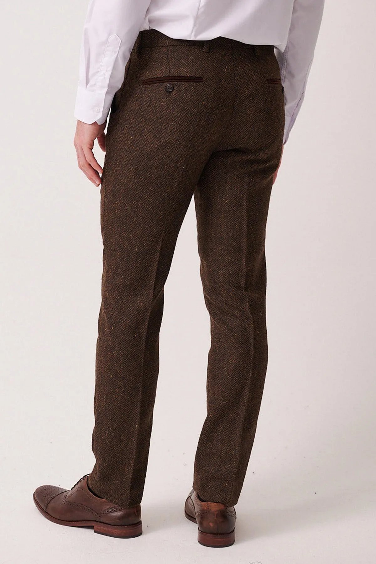 DEAN - Brown Tweed Trousers sold by Marc Darcy product image thumbnail 2