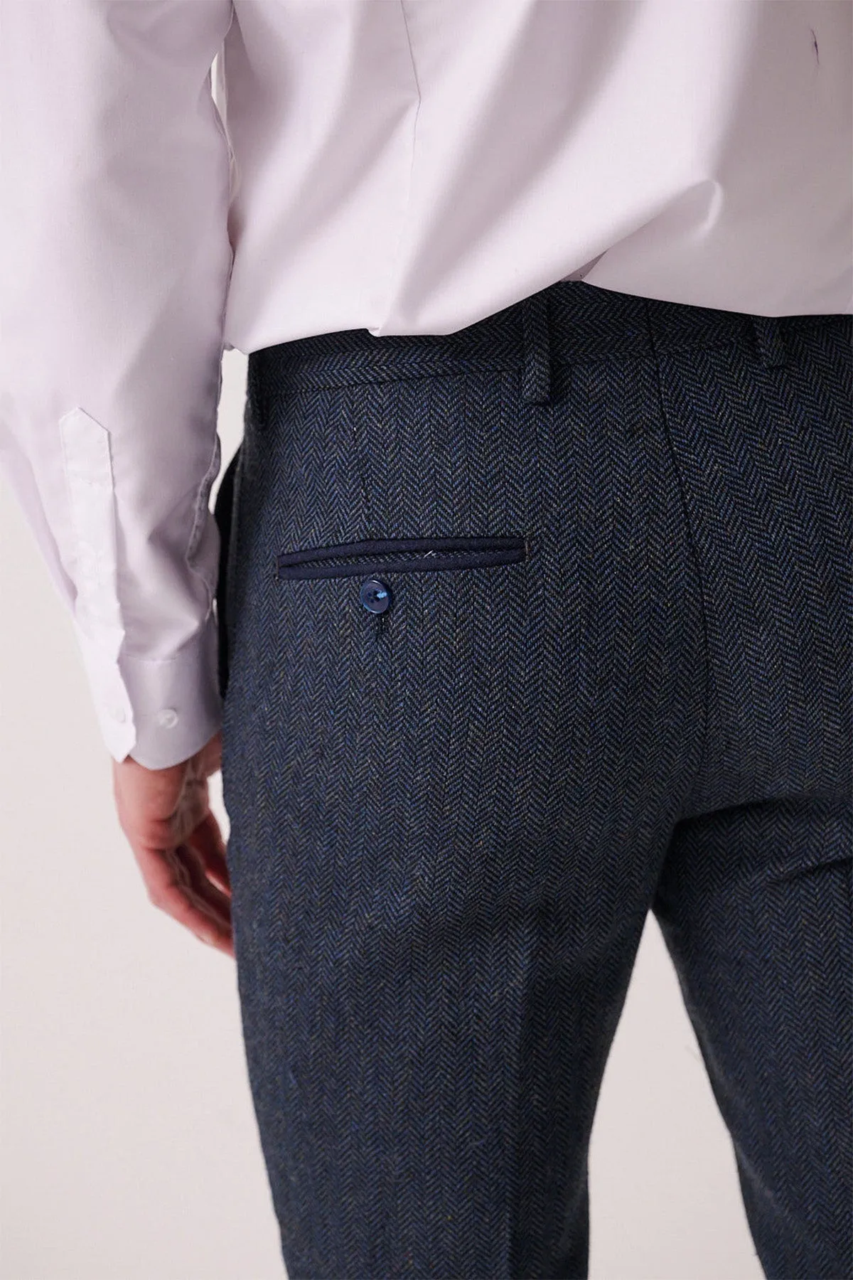 DEAN - Blue Tweed Trousers sold by Marc Darcy product image thumbnail 3