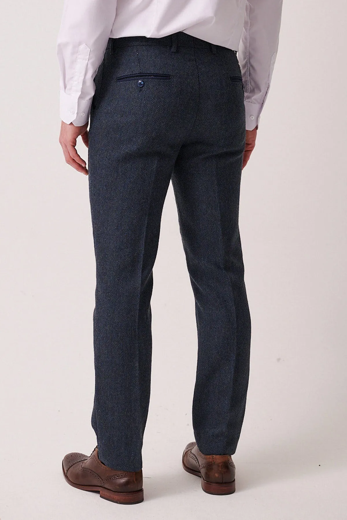 DEAN - Blue Tweed Trousers sold by Marc Darcy product image thumbnail 2