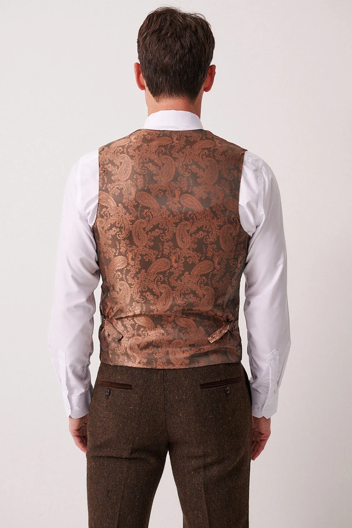 DEAN - Brown Tweed Waistcoat sold by Marc Darcy product image thumbnail 5