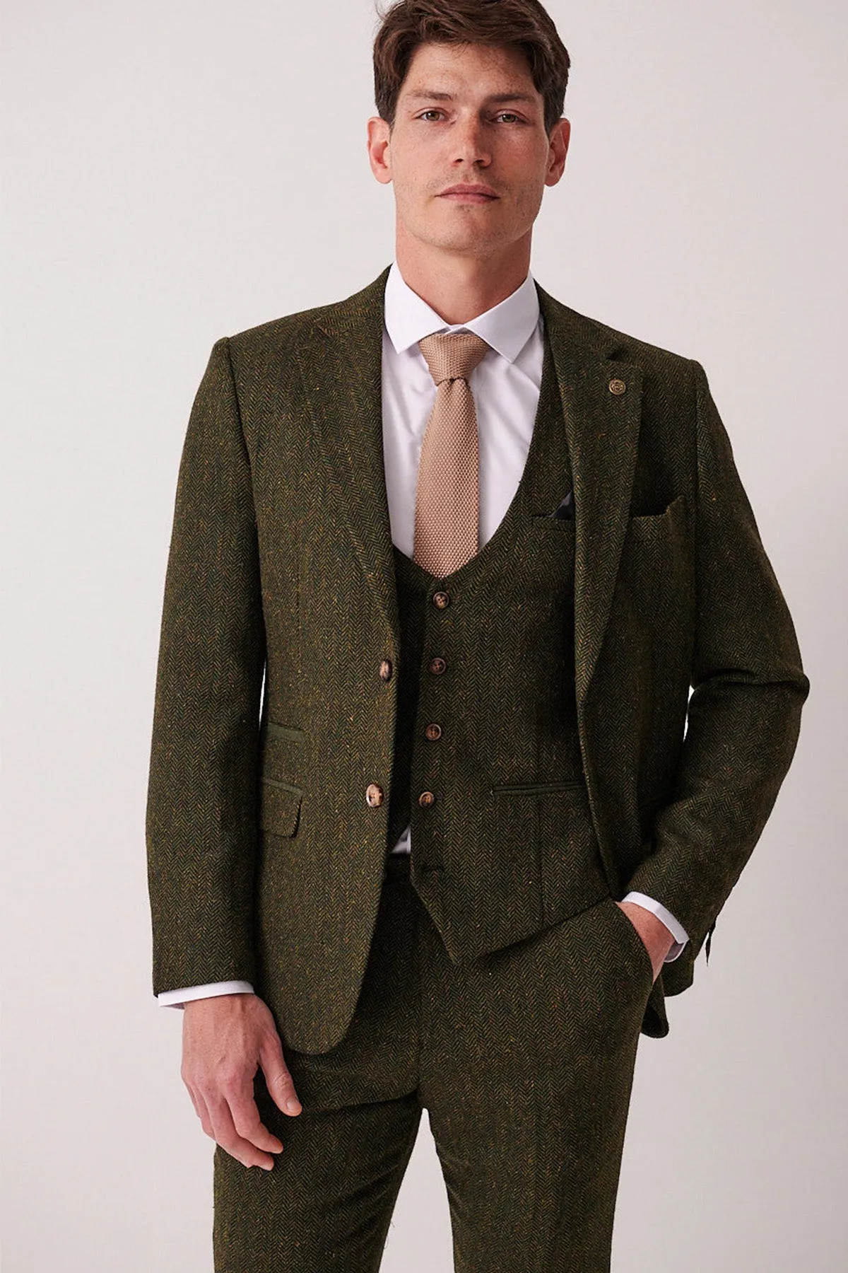 DEAN - Olive Tweed Blazer sold by Marc Darcy