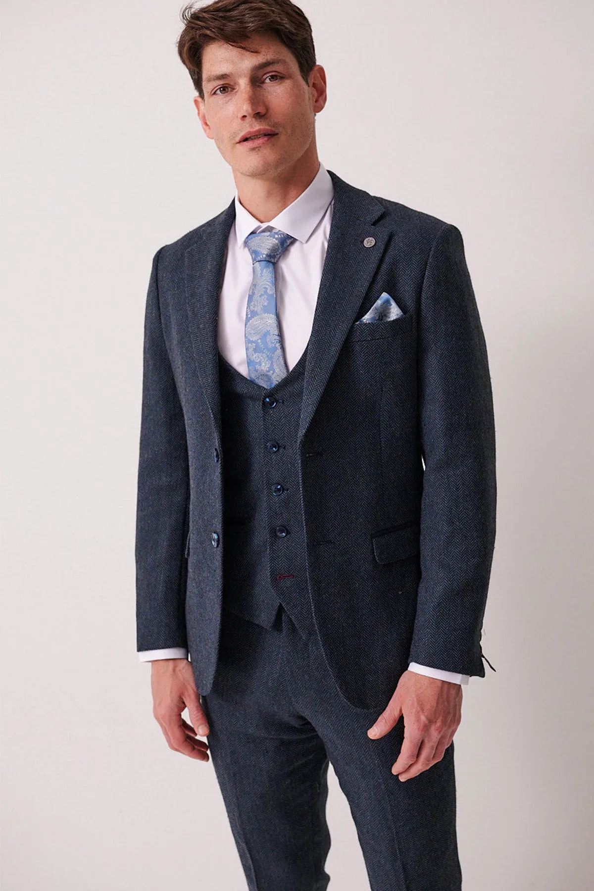 DEAN - Blue Tweed Blazer sold by Marc Darcy