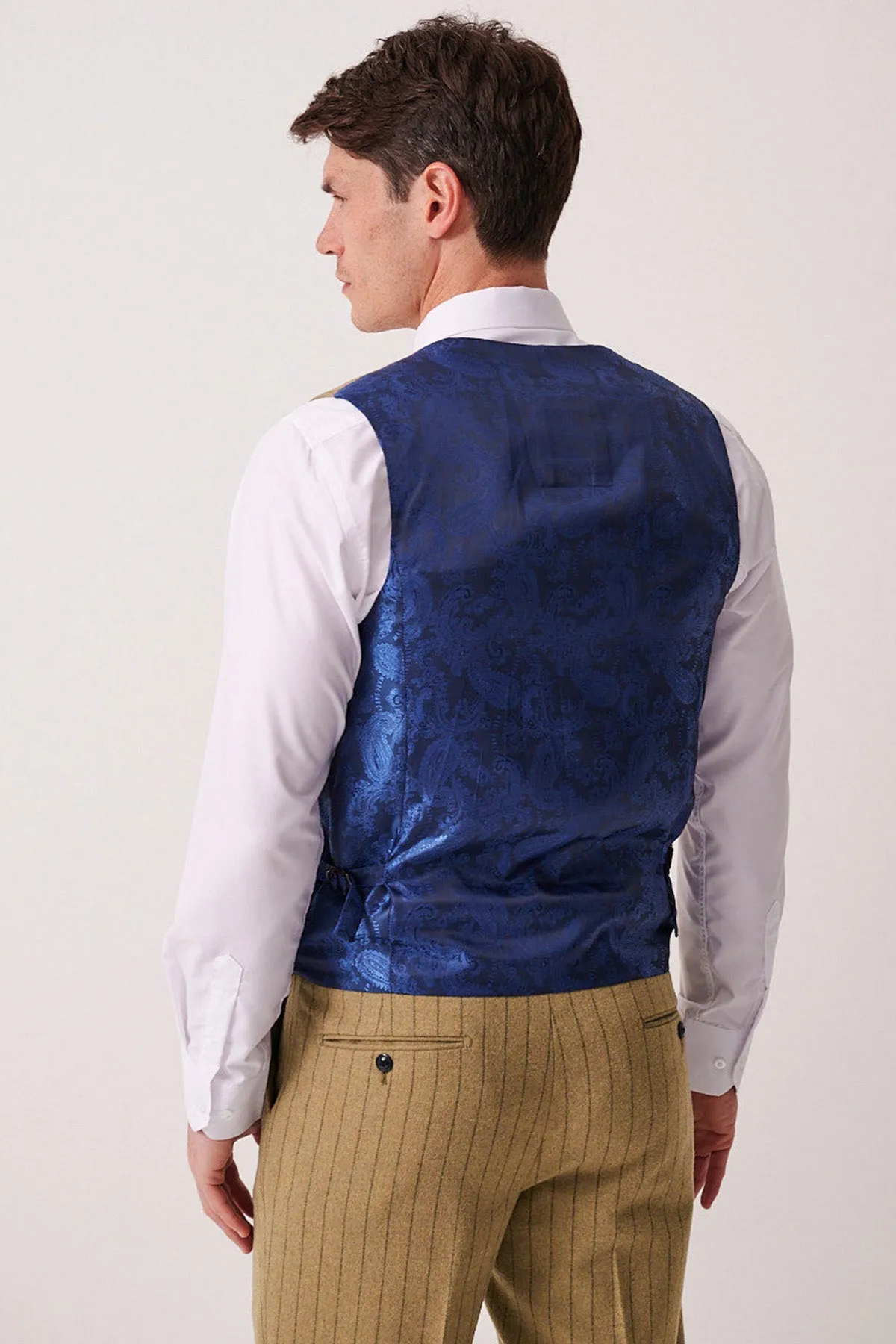 HANSON - Moss Tweed Pinstripe Waistcoat sold by Marc Darcy product image thumbnail 4