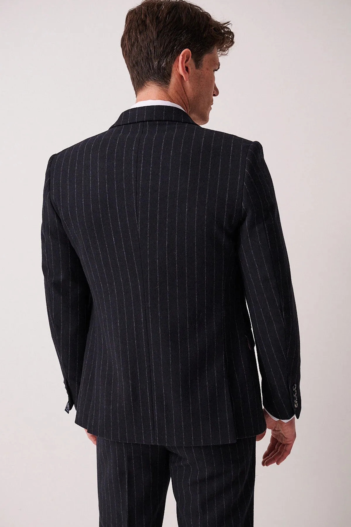 HANSON - Navy Tweed Pinstripe Blazer sold by Marc Darcy product image thumbnail 3