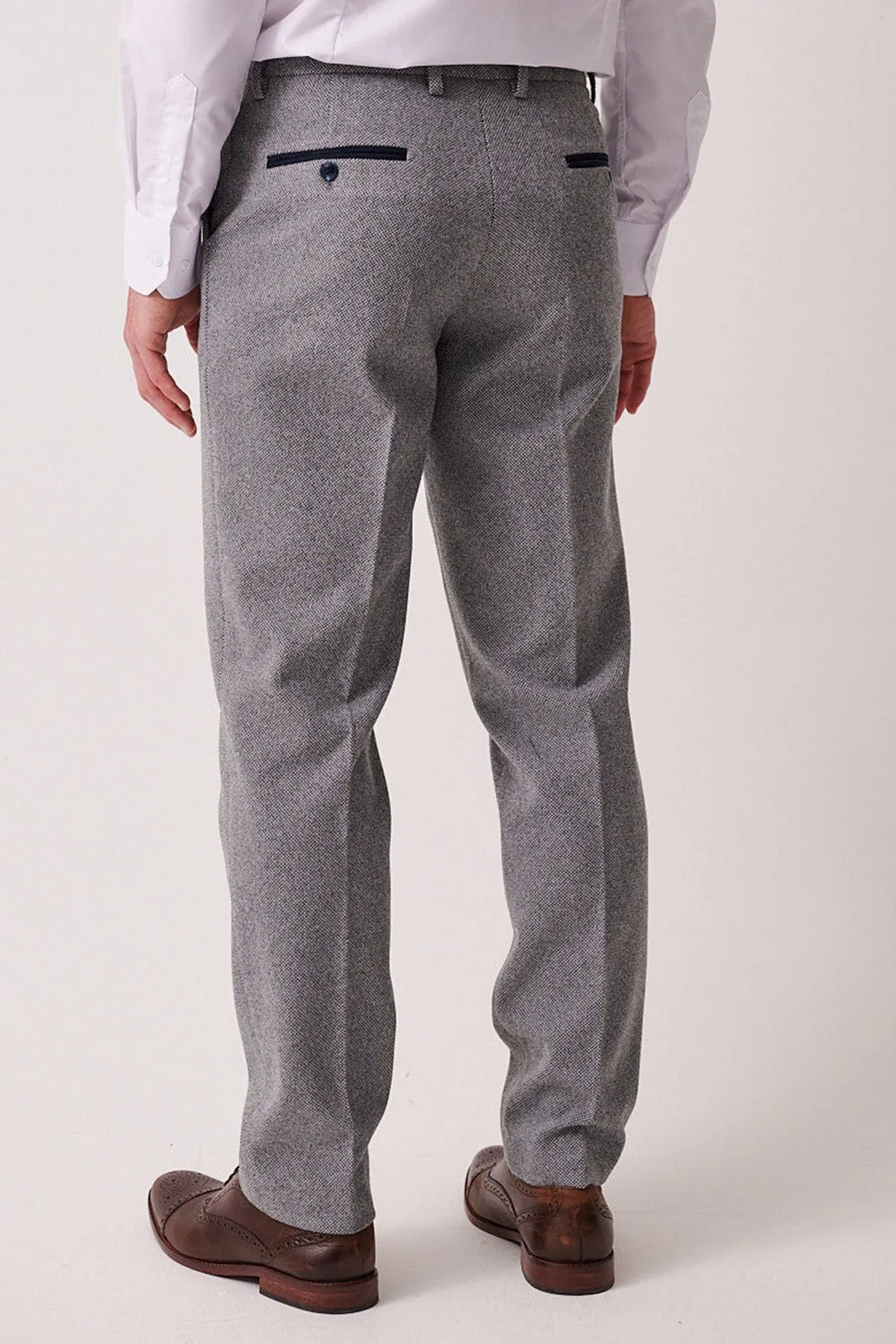 HAYDEN - Silver Blue Crossweave Trousers sold by Marc Darcy product image thumbnail 2
