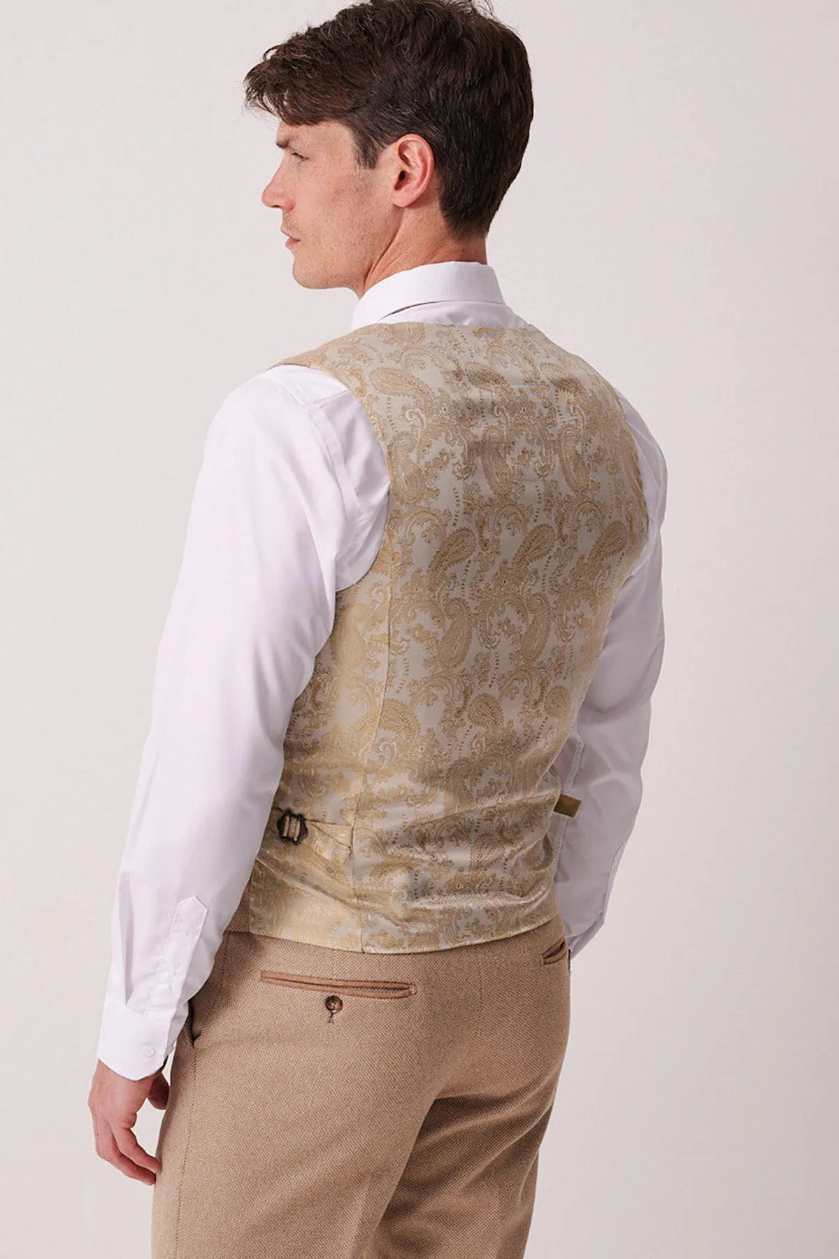 HAYDEN - Oak Crossweave Waistcoat sold by Marc Darcy product image thumbnail 4