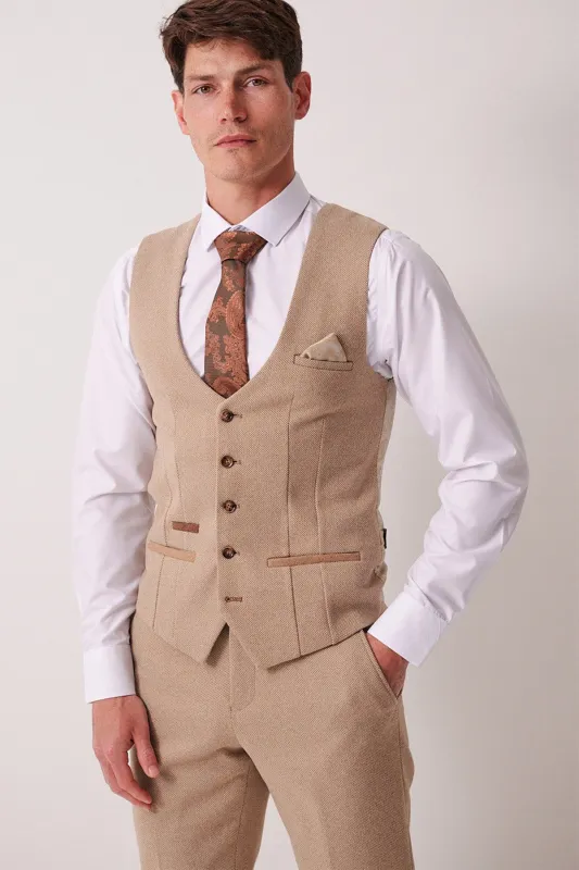HAYDEN - Oak Crossweave Waistcoat made by Marc Darcy