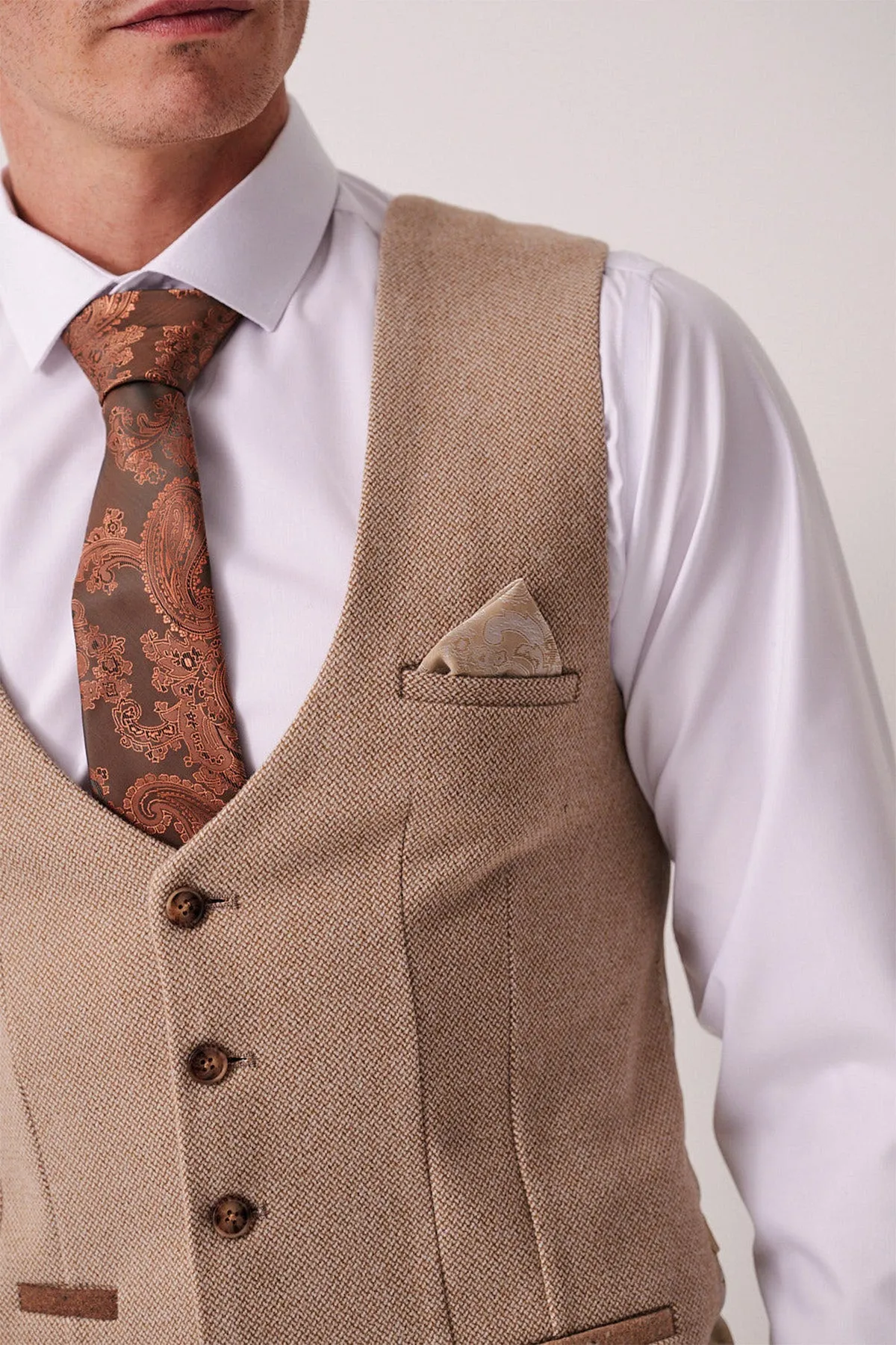 HAYDEN - Oak Crossweave Waistcoat sold by Marc Darcy product image thumbnail 2