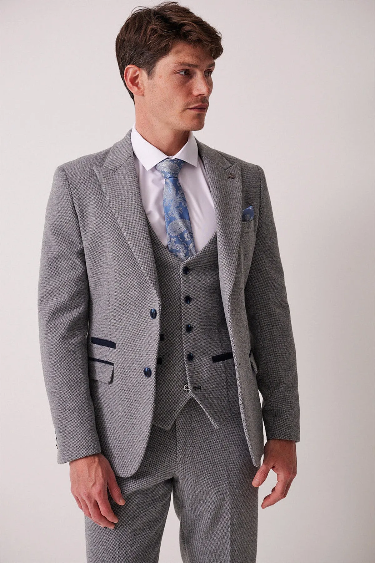 HAYDEN - Silver Blue Crossweave Blazer sold by Marc Darcy product image thumbnail 4