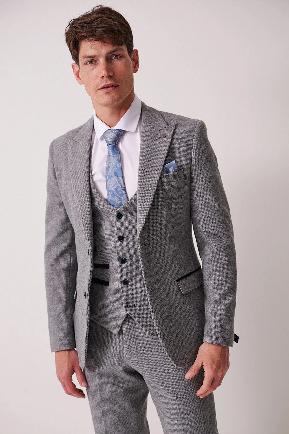 HAYDEN - Silver Blue Crossweave Blazer sold by Marc Darcy product image thumbnail 2