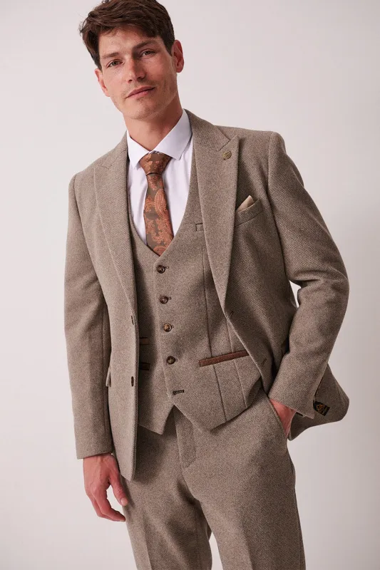 HAYDEN - Tan Crossweave Blazer made by Marc Darcy