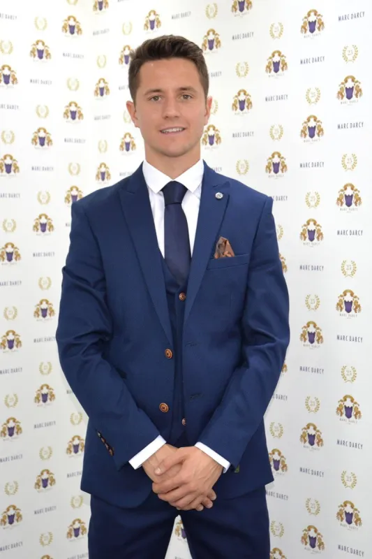 Boca Juniors Midfielder Ander Herrera in Max Royal Blue Suit sold by Marc Darcy