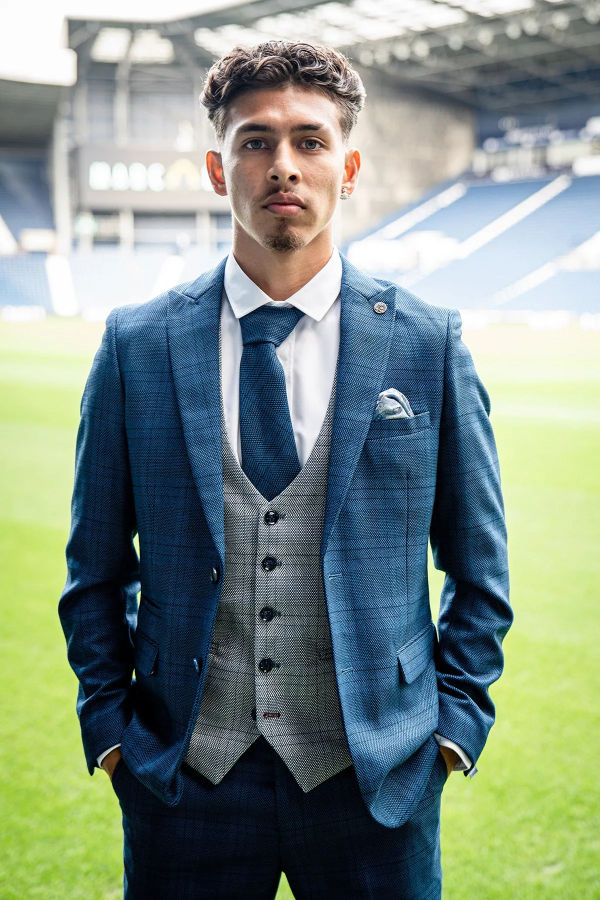 The WBA Collection - JERRY Blue Suit with Jerry Grey Waistcoat As Worn By Jeremy Sarmiento sold by Marc Darcy product image thumbnail 3