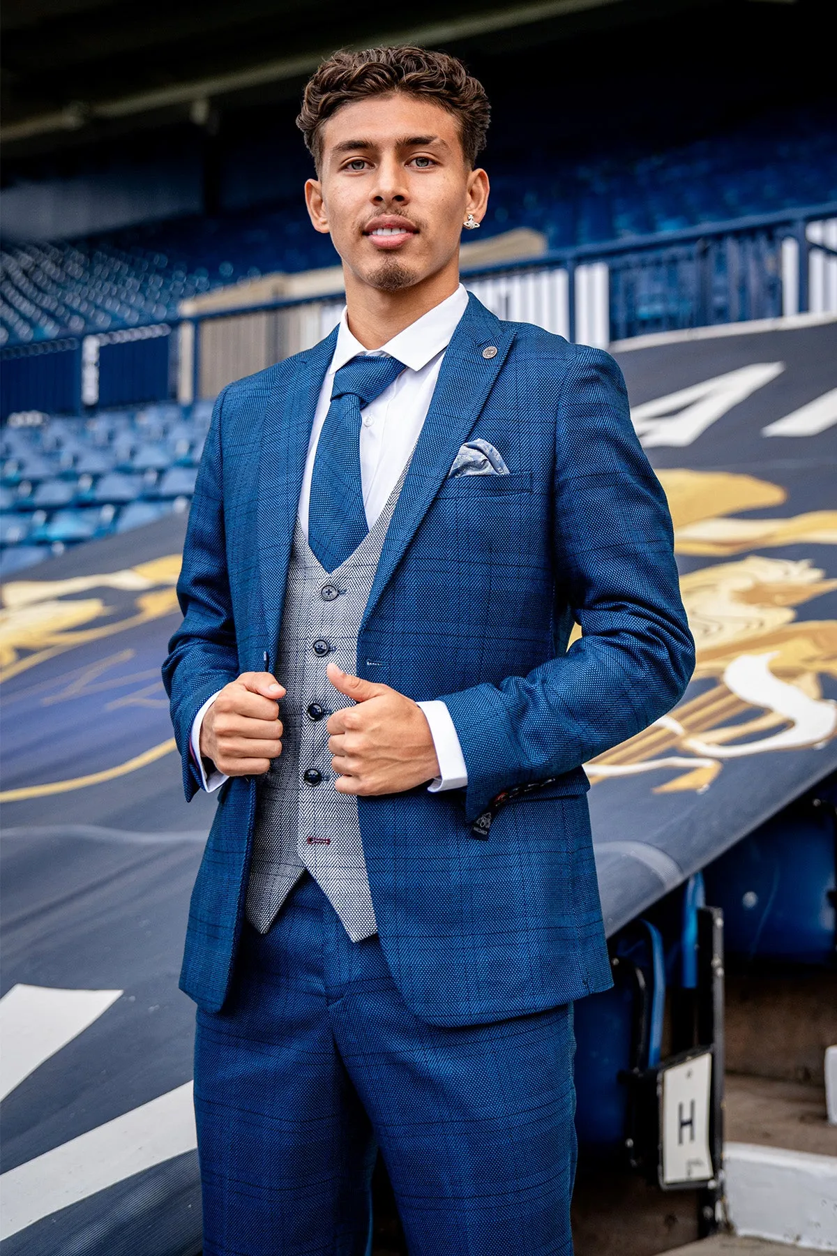 The WBA Collection - JERRY Blue Suit with Jerry Grey Waistcoat As Worn By Jeremy Sarmiento sold by Marc Darcy product image thumbnail 2