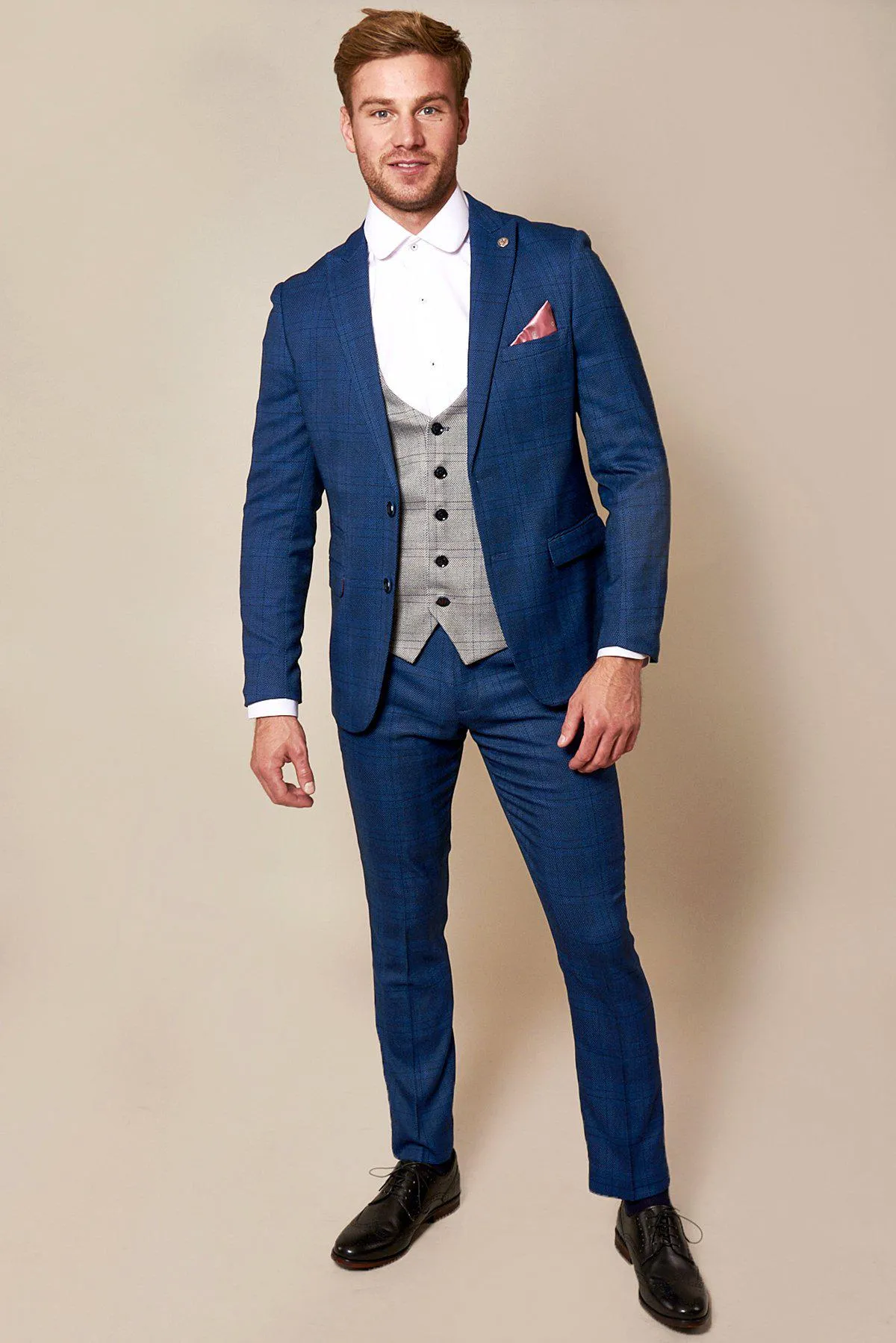 The WBA Collection - JERRY Blue Suit with Jerry Grey Waistcoat As Worn By Jeremy Sarmiento sold by Marc Darcy product image thumbnail 5