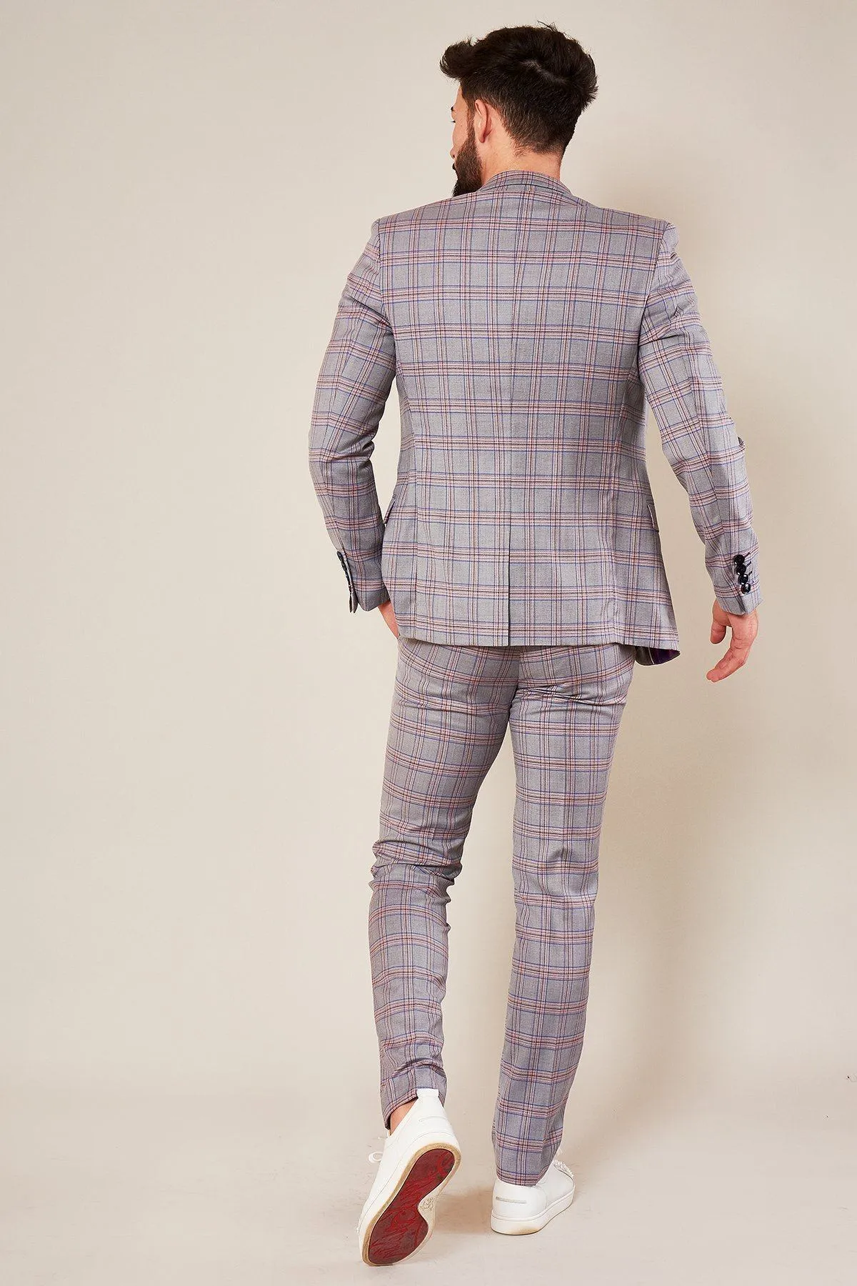 ALVIN - Grey Pink Check Blazer sold by Marc Darcy product image thumbnail 4