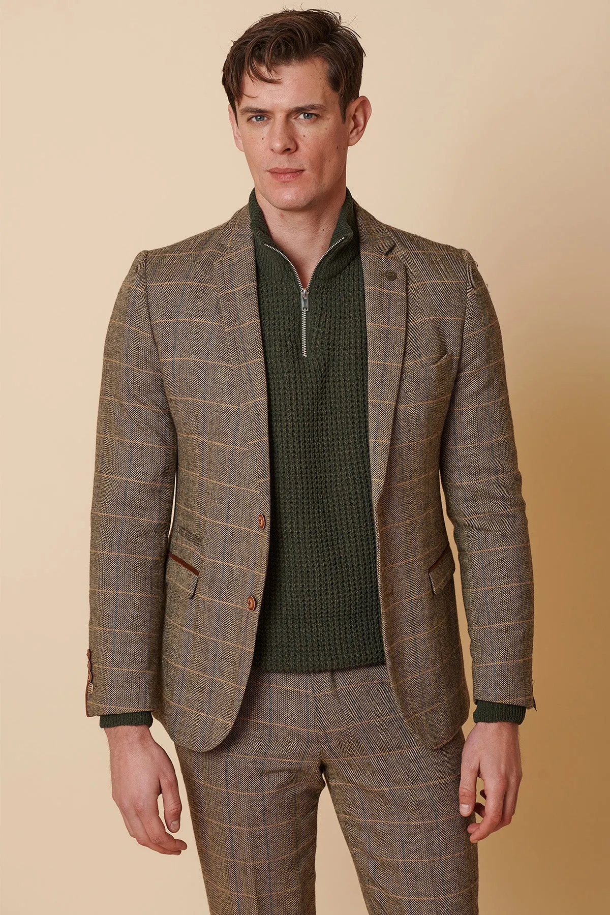 TED - Tan Tweed Check Two Piece Suit sold by Marc Darcy product image thumbnail 2