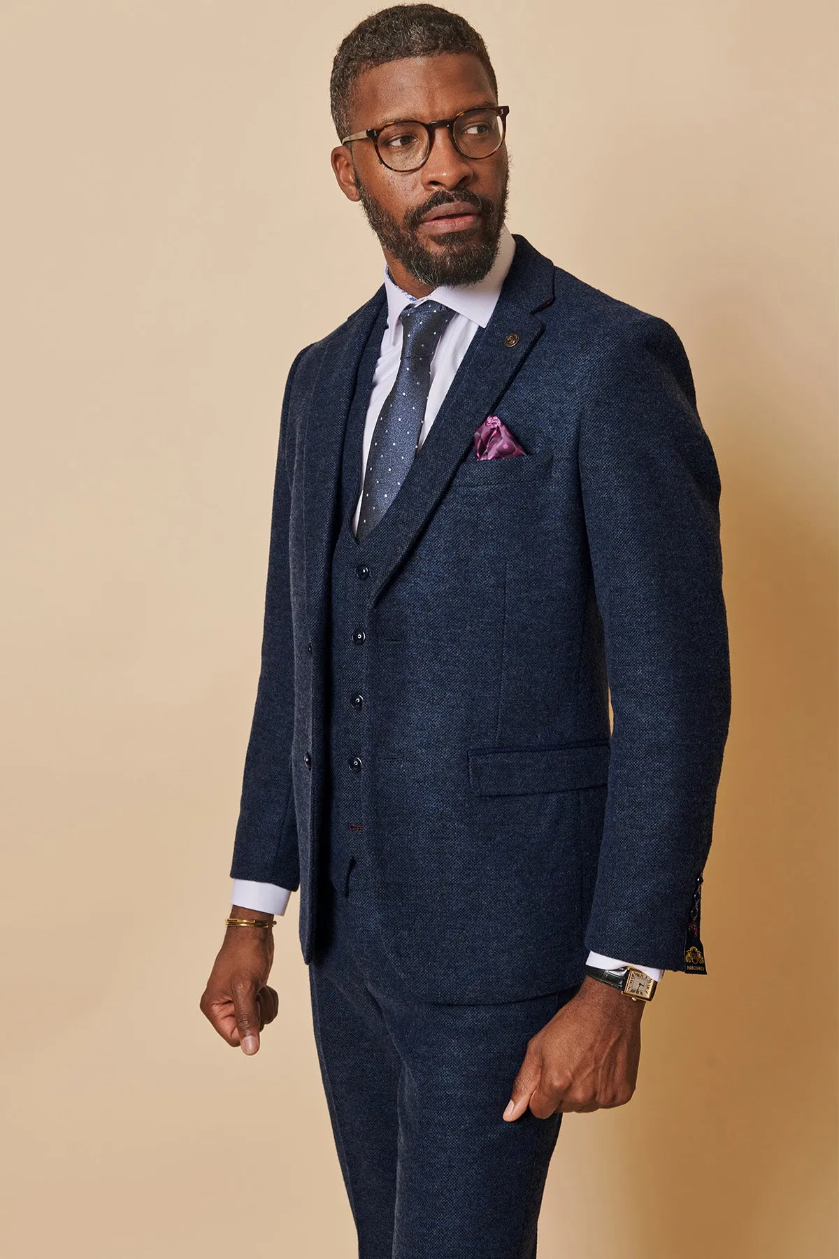 MARLOW - Navy Tweed Blazer sold by Marc Darcy product image thumbnail 2